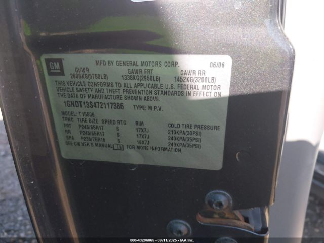 2007 CHEVROLET TRAILBLAZER 1GNDT13S472117386 Photo 8