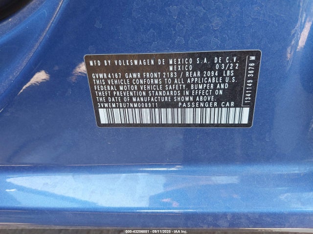 3VWEM7BU7NM008911 Volkswagen 1.5 tsi