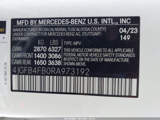 Mercedes-Benz m264 2024 4JGFB4FB0RA973192 Image 9