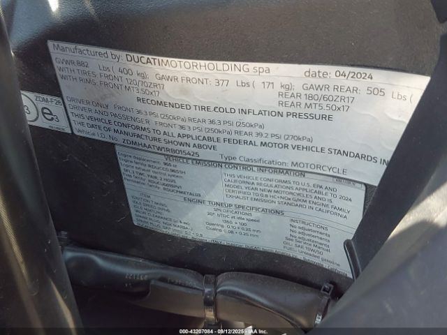 2024 DUCATI PANIGALE ZDMHAATW1RB015425 Photo 9