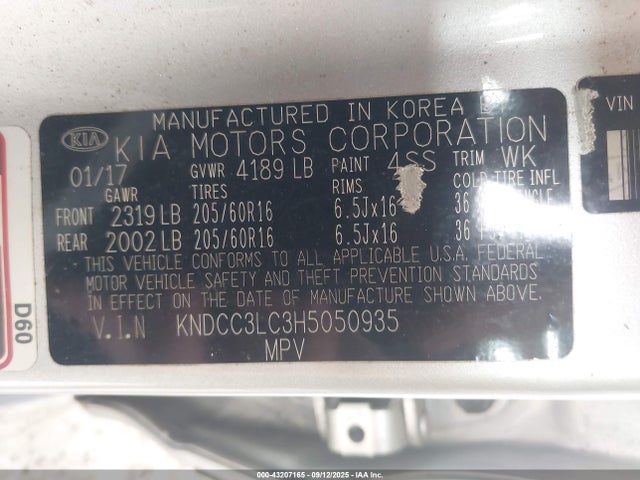 KIA gdi 2017 KNDCC3LC3H5050935 Image 9