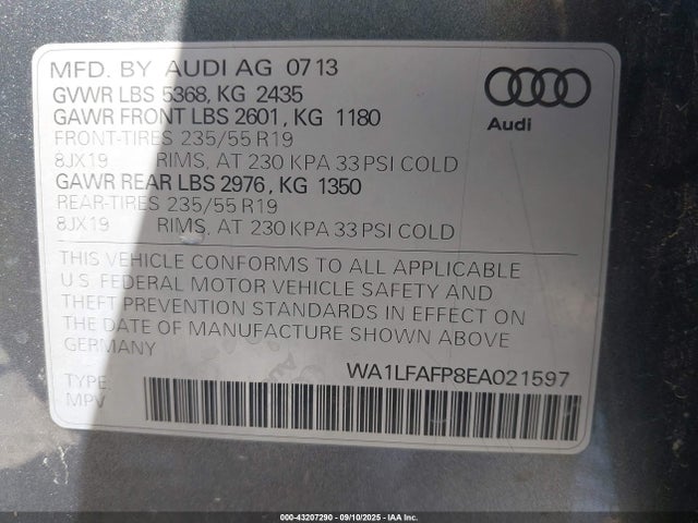 2014 AUDI Q5 WA1LFAFP8EA021597 Photo 8