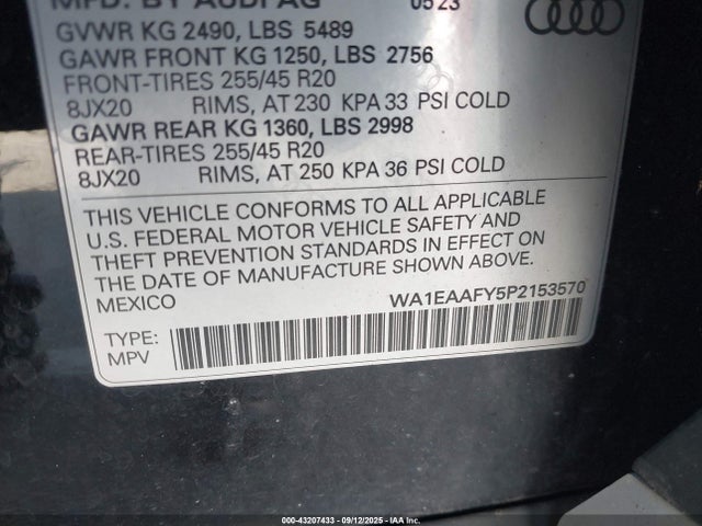 2023 AUDI Q5 WA1EAAFY5P2153570 Photo 8