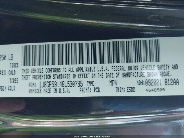 2008 JEEP WRANGLER 1J8GB59148L530735 Photo 8