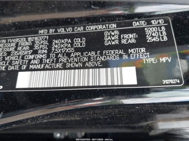 2011 VOLVO XC60 YV4952DL1B2163771 Photo 8