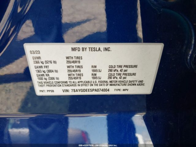 2023 TESLA MODEL Y 7SAYGDEE5PA074004 Photo 8