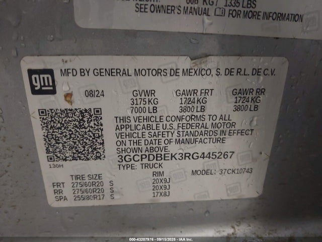 Chevrolet l3b 2024 3GCPDBEK3RG445267 Image 9
