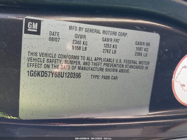 2008 CADILLAC DTS 1G6KD57Y68U120396 Photo 8