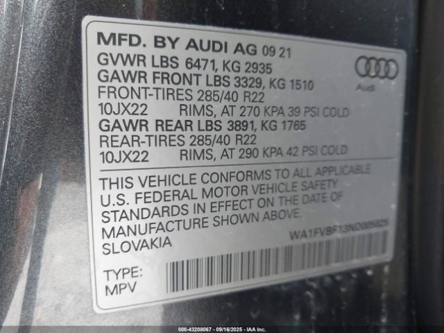 2022 AUDI Q8 WA1FVBF13ND005825 Photo 8