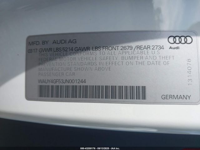 2018 AUDI S5 WAUY4GF53JN001244 Photo 8