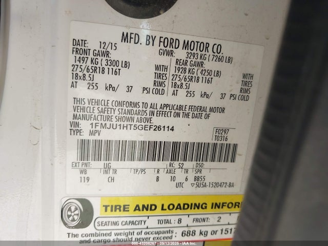 1FMJU1HT5GEF26114 Ford Expedition Xlt
