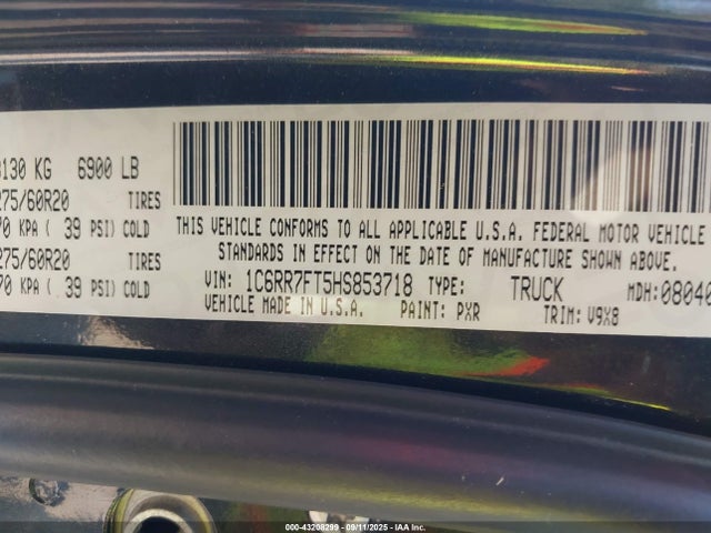 RAM 1500 2017 1C6RR7FT5HS853718 Image 9