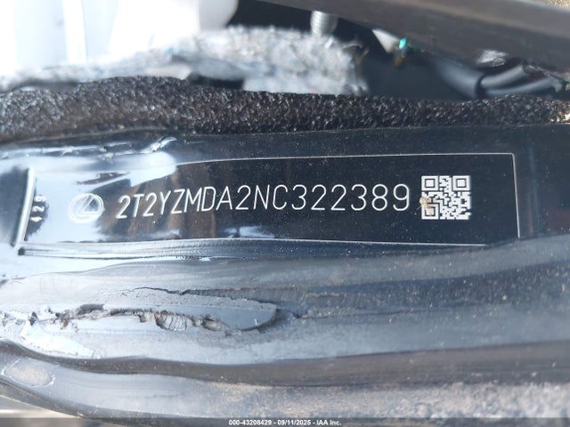 43208429 :رقم المزاد ، 2T2YZMDA2NC322389 vin ، 2022 Lexus Rx 350 F Sport Handling مزاد بيع