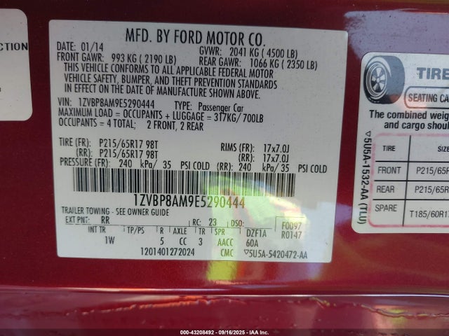 1ZVBP8AM9E5290444 Ford 2014