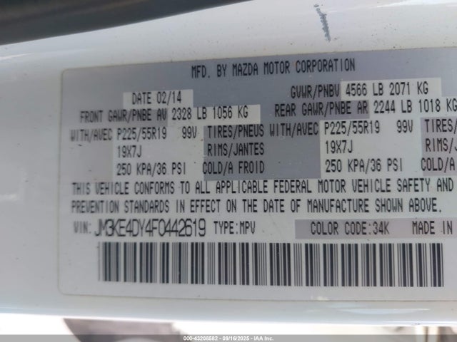 Mazda py 2015 JM3KE4DY4F0442619 Image 9