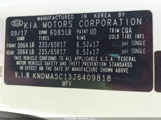 KNDMA5C13J6409818 KIA Sedona