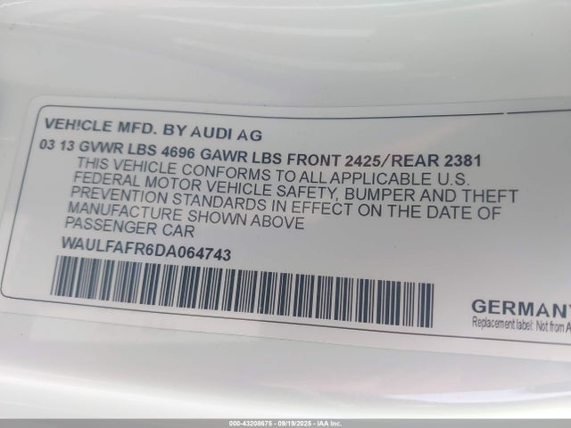 2013 AUDI A5 WAULFAFR6DA064743 Photo 8