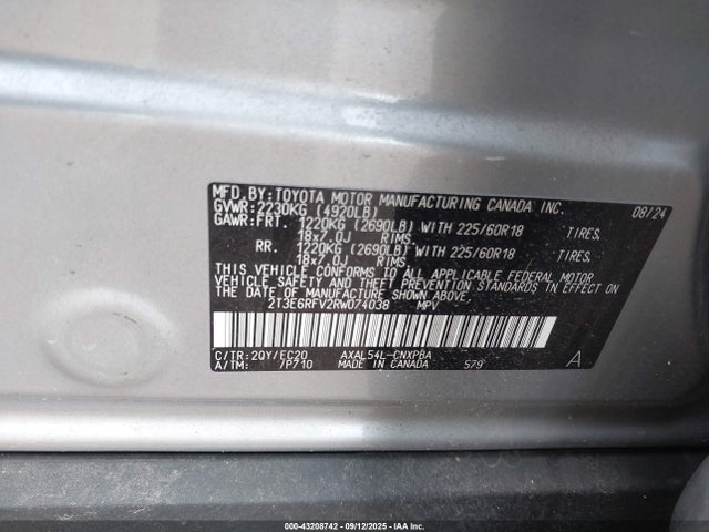 Toyota a25a-fxs 2024 2T3E6RFV2RW074038 Image 9