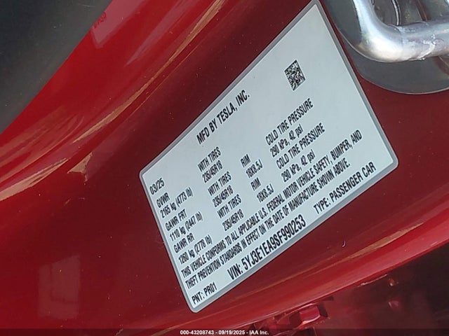 2025 TESLA MODEL 3 5YJ3E1EA9SF990253 Photo 8