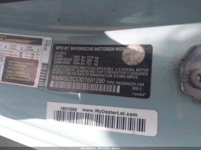 2013 MINI HARDTOP WMWSU3C53DT691290 Photo 8