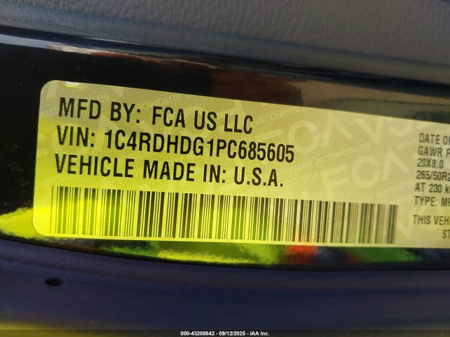 1C4RDHDG1PC685605 Dodge Durango
