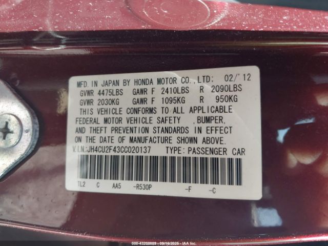 2012 ACURA TSX JH4CU2F43CC020137 Photo 8
