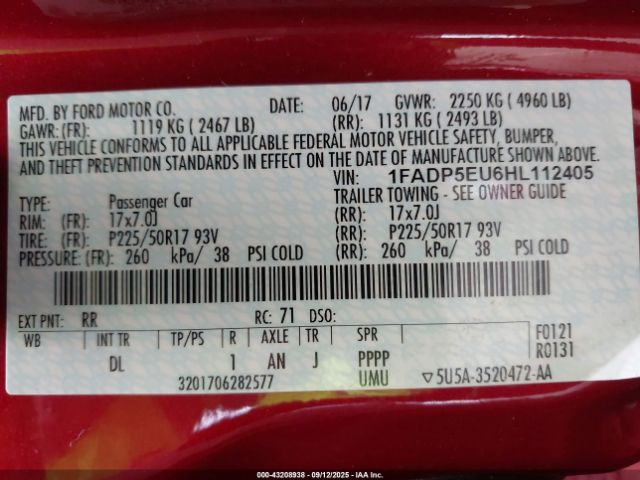 2017 FORD C-MAX ENERGI 1FADP5EU6HL112405 Photo 8