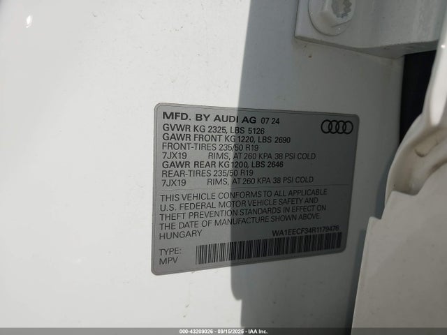 2024 AUDI Q3 WA1EECF34R1179476 Photo 8