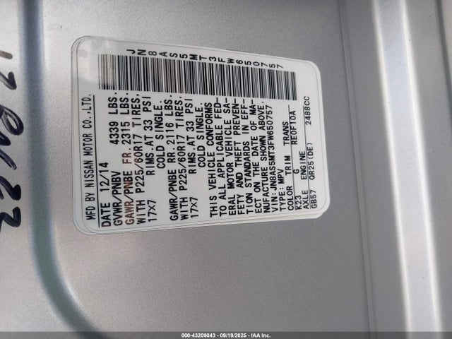 Nissan 2015 2015 JN8AS5MT3FW650757 Image 9