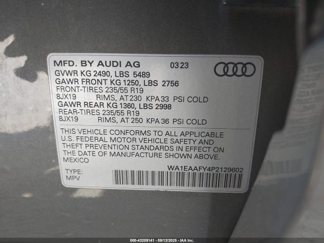 2023 AUDI Q5 WA1EAAFY4P2129602 Photo 8