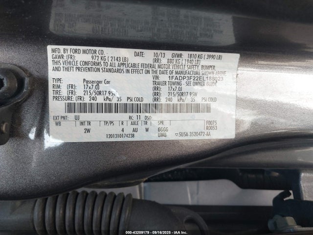 Ford 2014 2014 1FADP3F22EL188023 Image 9
