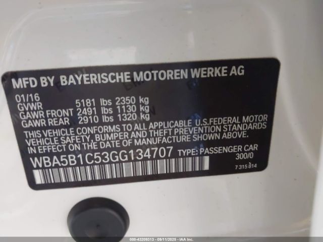 2016 BMW 535I WBA5B1C53GG134707 Photo 8