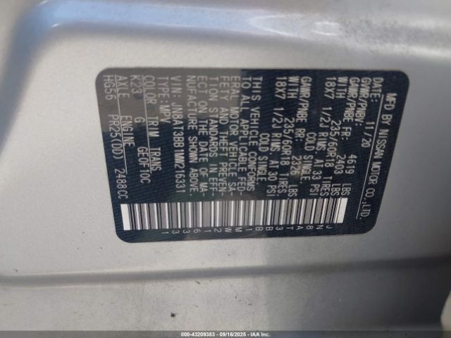 2021 NISSAN ROGUE JN8AT3BB1MW216331 Photo 8