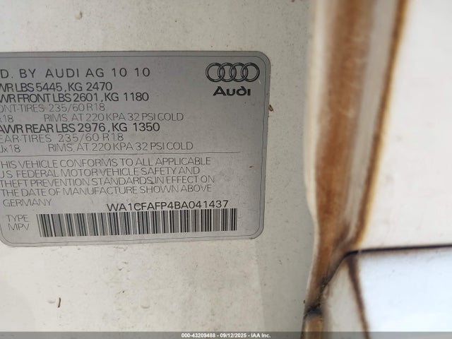 2011 AUDI Q5 WA1CFAFP4BA041437 Photo 8
