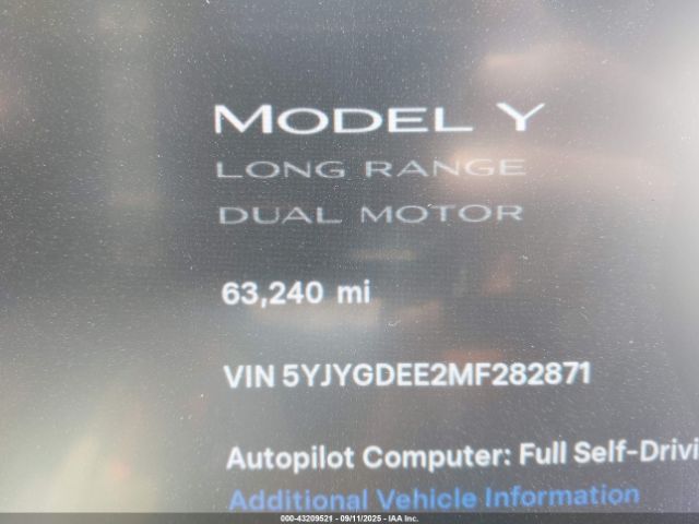 2021 TESLA MODEL Y 5YJYGDEE2MF282871 Photo 6