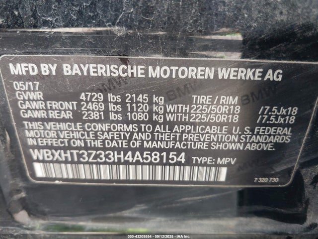 BMW X1 2017 WBXHT3Z33H4A58154 Image 9