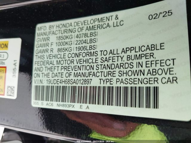 2025 ACURA INTEGRA 19UDE4H68SA012897 Photo 8