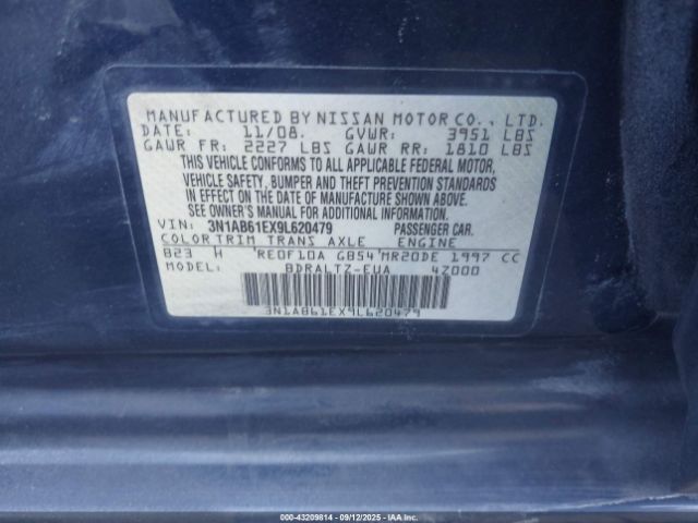 2009 NISSAN SENTRA 3N1AB61EX9L620479 Photo 8