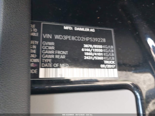 Mercedes-Benz om642 2017 WD3PE8CD2HP539228 Image 9