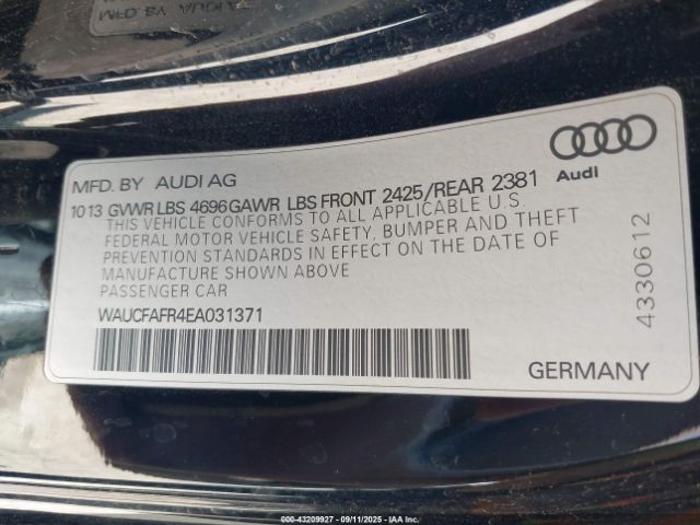 2014 AUDI A5 WAUCFAFR4EA031371 Photo 8