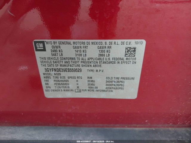 2014 CADILLAC SRX 3GYFNDE39ES559529 Photo 8