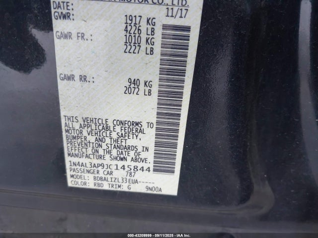 1N4AL3AP9JC145844 Nissan Altima