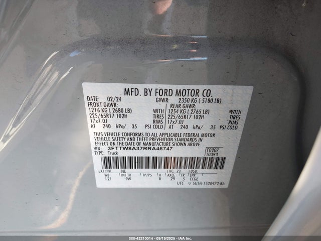 Ford Maverick 2024 3FTTW8A37RRA46747 Image 9