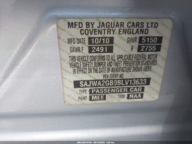 2011 JAGUAR XJ SAJWA2GB9BLV13633 Photo 8