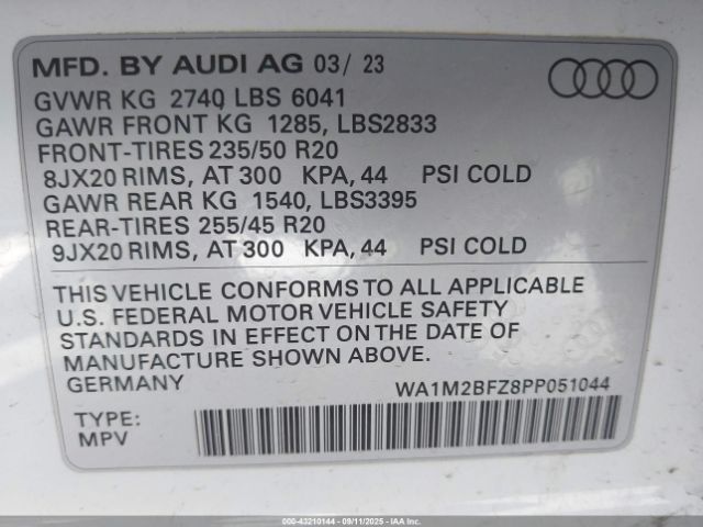 2023 AUDI Q4 E-TRON WA1M2BFZ8PP051044 Photo 8