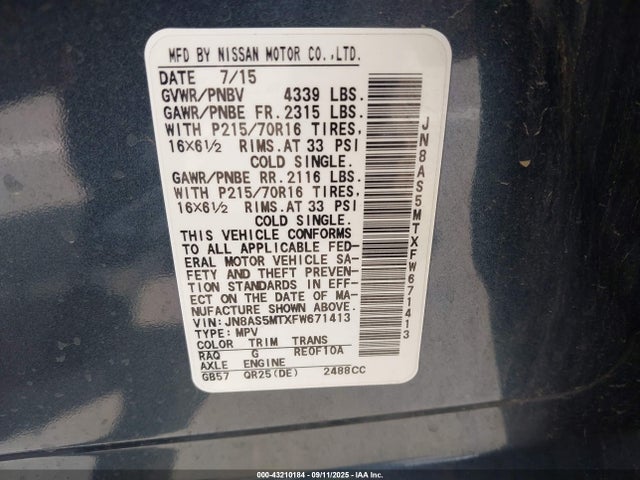 JN8AS5MTXFW671413 Nissan 2015