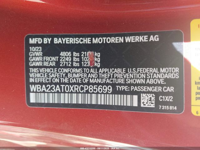 2024 BMW 4 SERIES WBA23AT0XRCP85699 Photo 8