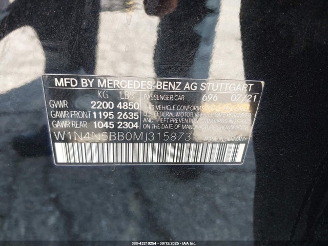 W1N4N5BB0MJ315873 Mercedes-Benz m260