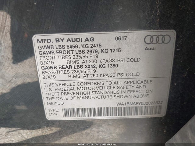2018 AUDI Q5 WA1BNAFY5J2023822 Photo 8