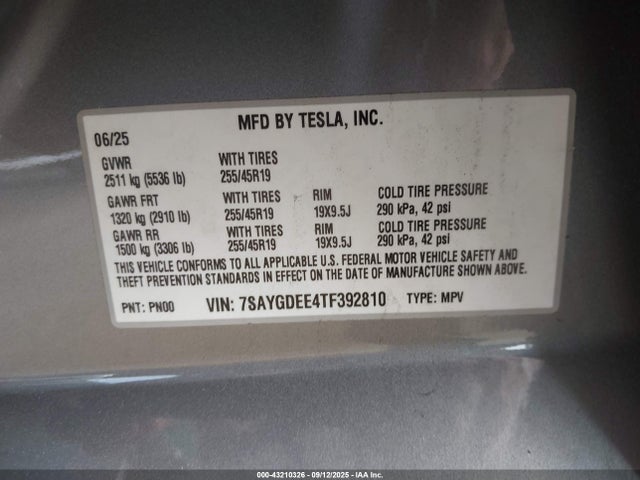 7SAYGDEE4TF392810 Tesla 2026